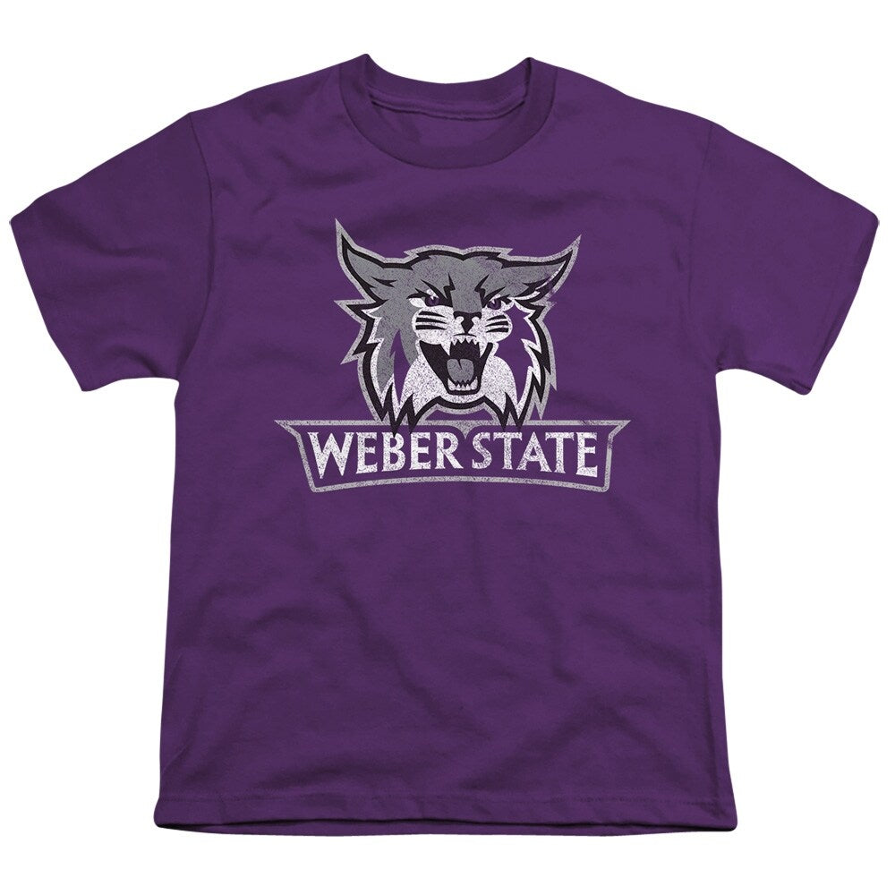 Weber State University Distressed Primary Logo Kids T Shirt for Youth Boys and Girls