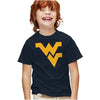 West Virginia University Distressed Primary Logo Kids T Shirt for Youth Boys and Girls