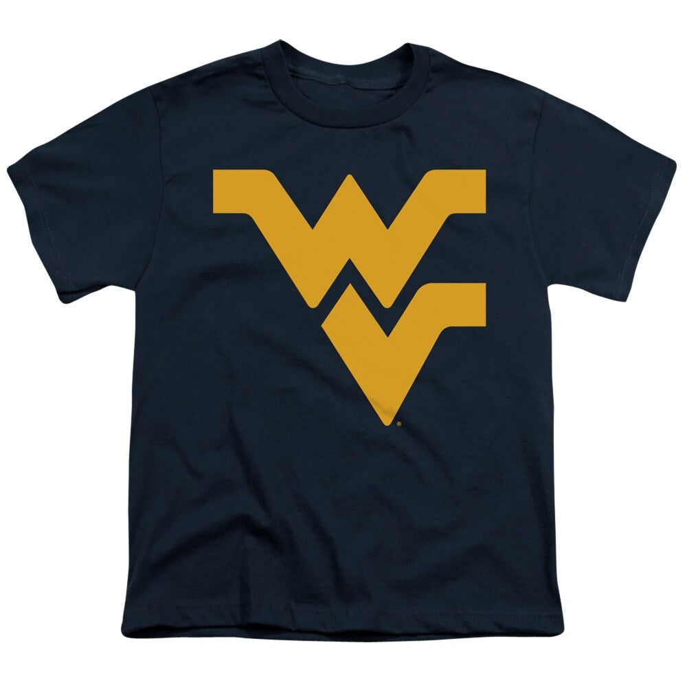 West Virginia University Distressed Primary Logo Kids T Shirt for Youth Boys and Girls