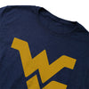 West Virginia University Simple Distressed Logo Unisex Adult Heathered Premium T Shirt