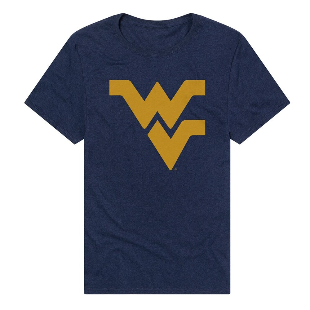 West Virginia University Simple Distressed Logo Unisex Adult Heathered Premium T Shirt