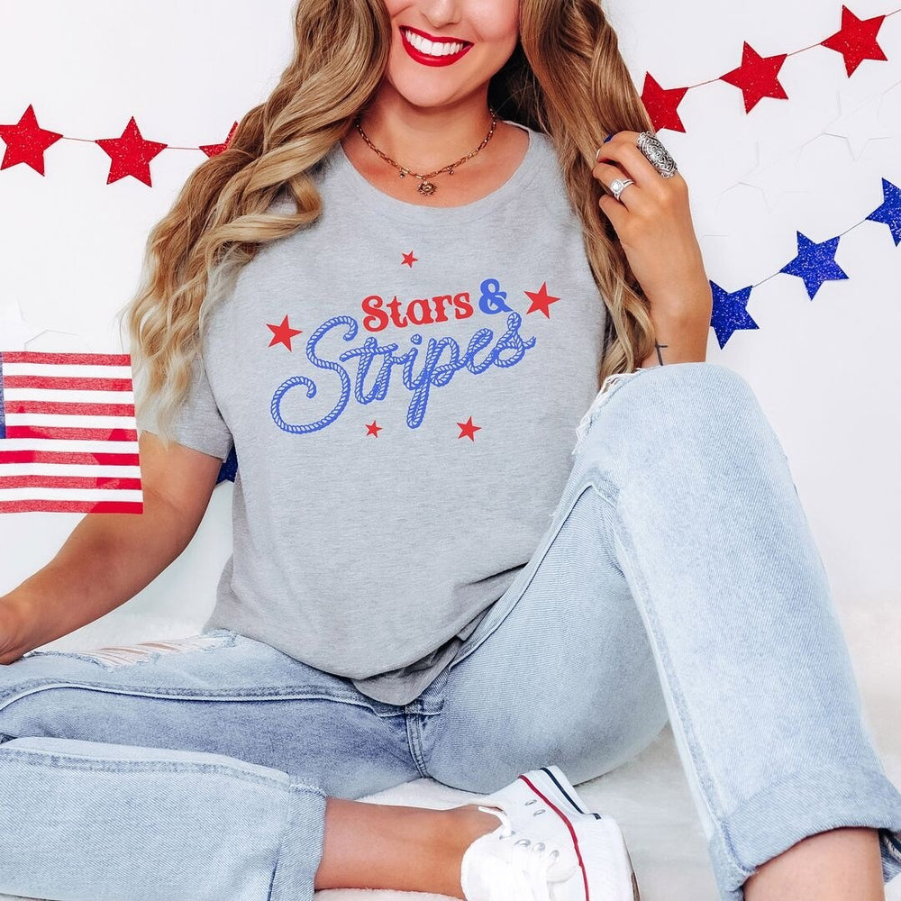 Western Stars and Stripes Short Sleeve Crewnneck Tee