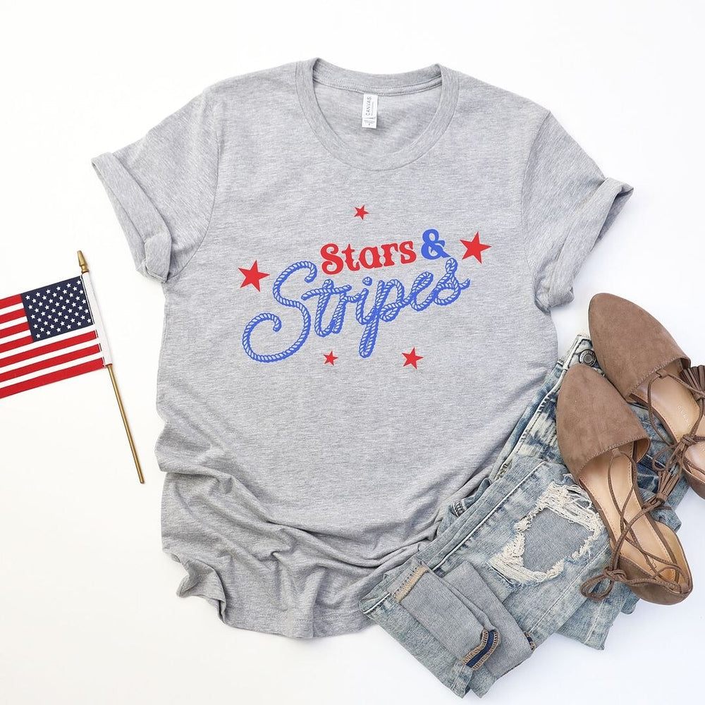 Western Stars and Stripes Short Sleeve Crewnneck Tee