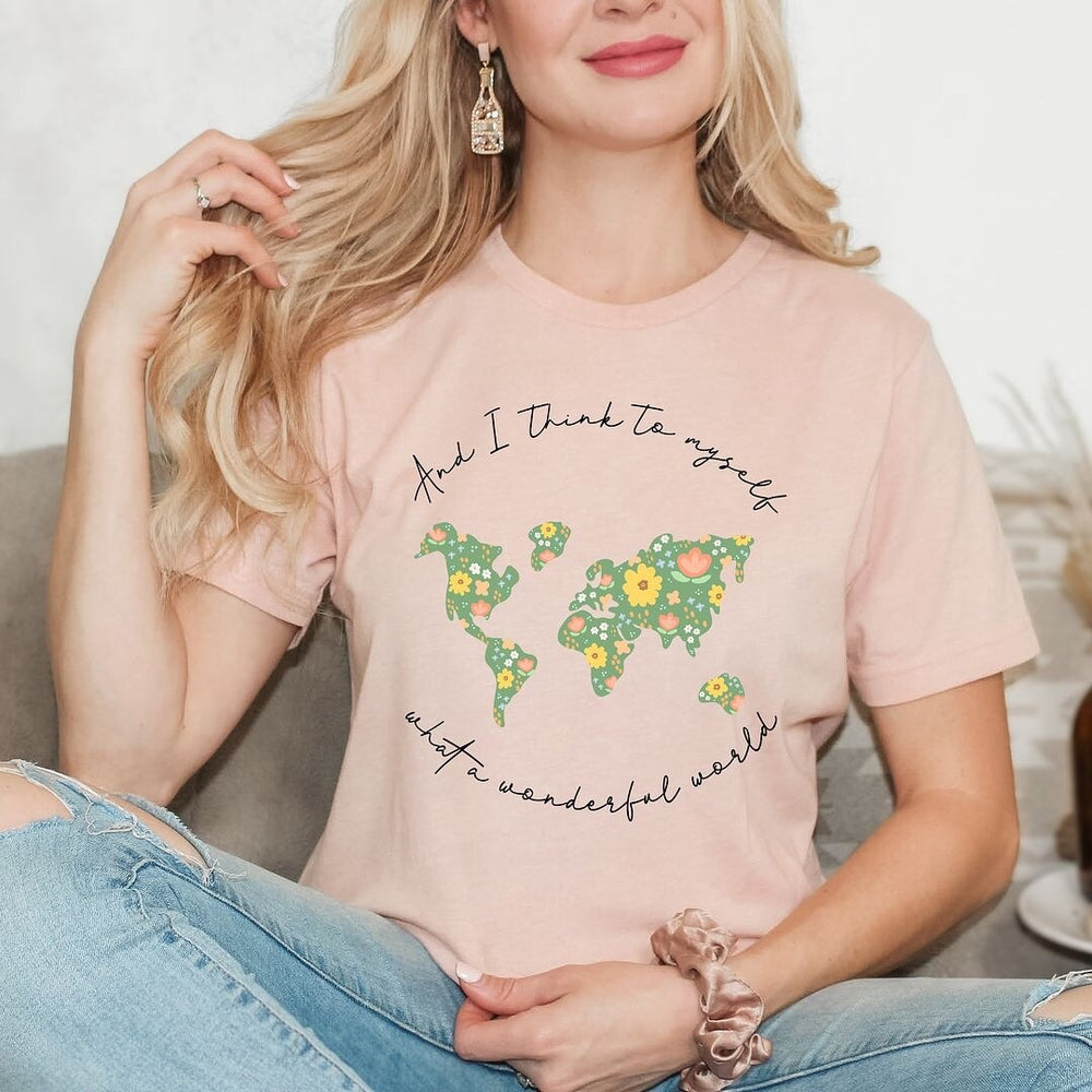 What A Wonderful World Short Sleeve Crewnneck Tee