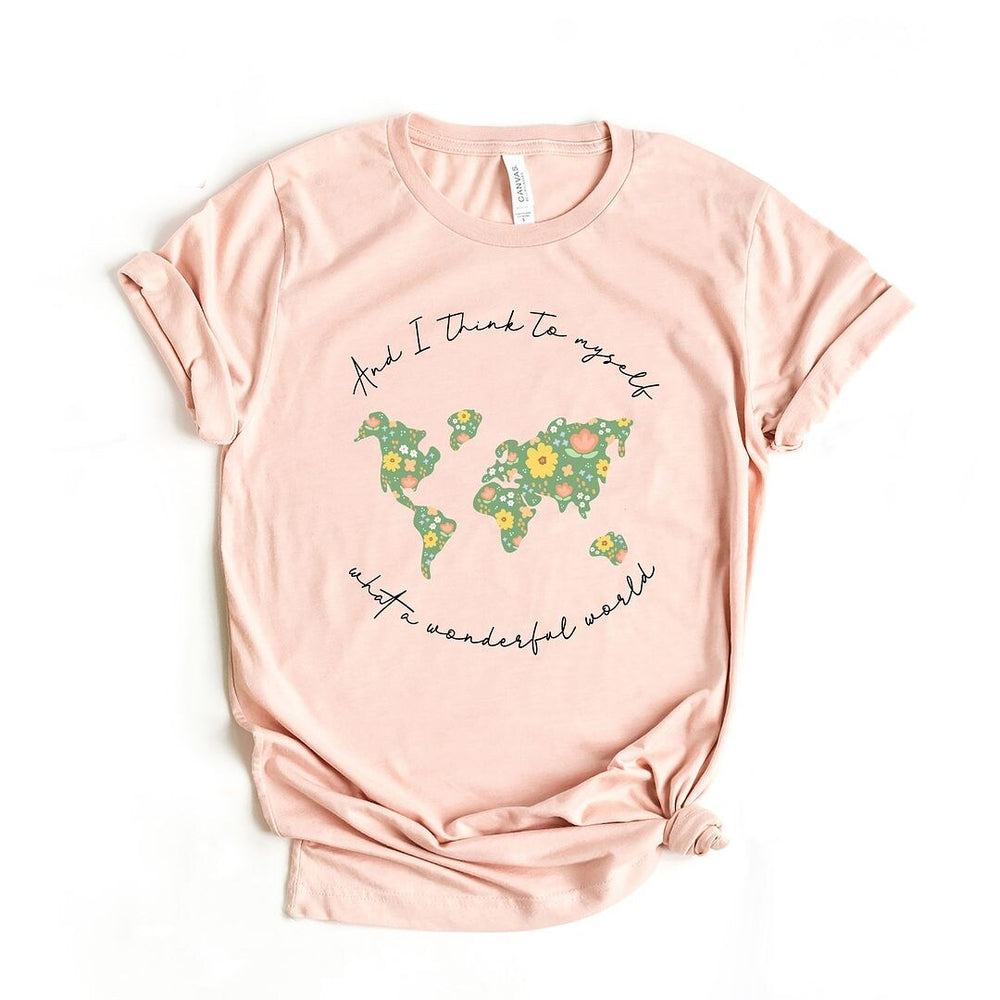 What A Wonderful World Short Sleeve Crewnneck Tee