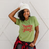 Whimsical Holly Jolly Short Sleeve Crewnneck Tee