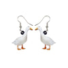 White Duck Drop Earrings