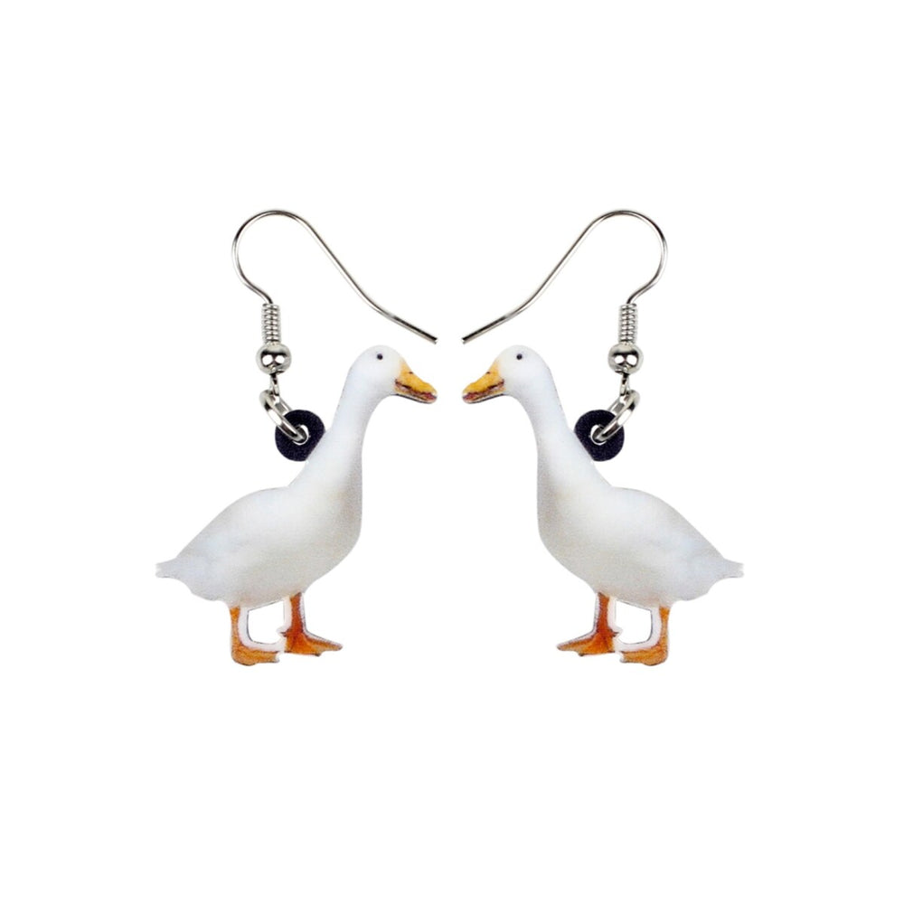 White Duck Drop Earrings