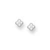 White Enamel Flower Drop Earrings - Ag Sterling