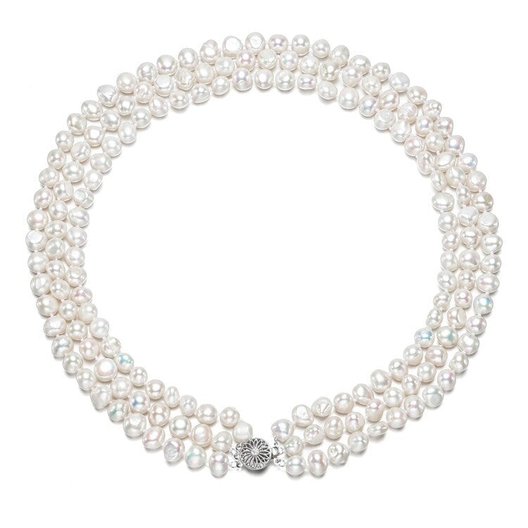 White Freshwater Pearl Multi-strand Necklace