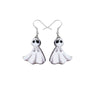 White Ghost Drop Earrings