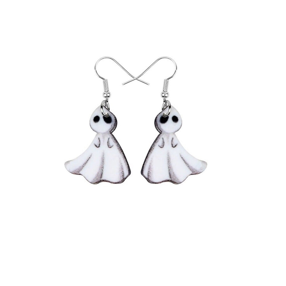 White Ghost Drop Earrings