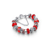 White Gold Red Purple Crystal Charm Beaded Bracelet