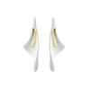 White Goldtone Flower Petal Earrings