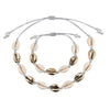 White Goldtone Shell Necklace And Bracelet Set