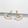 White Goldtone Tasseled Earrings