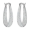 White Inside Out Crystal Hoop Earrings For Women