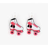 White Pink Roller Skate Drop Earrings