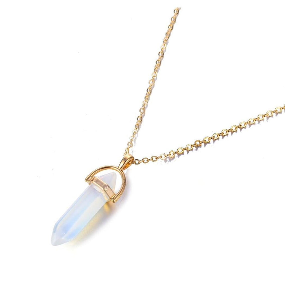 White Prism Crystal Pendant Necklace