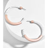 White Rose Goldtone Hoop Earrings