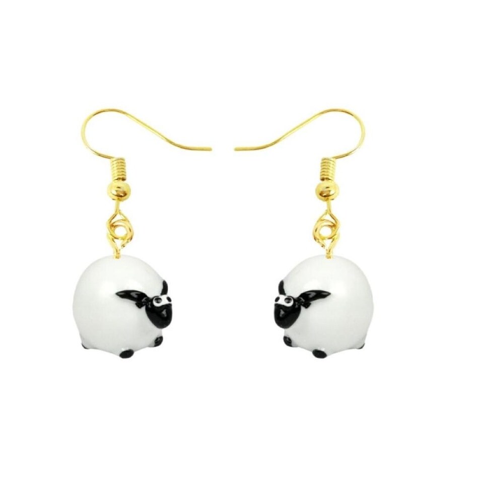 White Sheep Drop Earrings