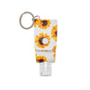 White Sunflower Print Hand Sanitizer Key Chain With Empty 30 Ml Bottle