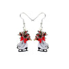 White Winter Skated Drop Earrings