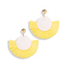 White Yellow Fanned Statement Earrings