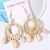 Wicker Shell Drop Earrings