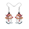 Winter Skiing Snowman Drop Earrings