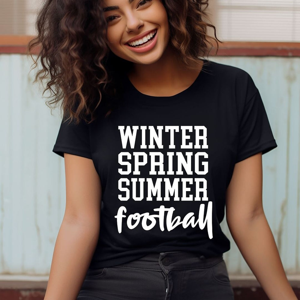 Winter Spring Summer Football Short Sleeve Tee