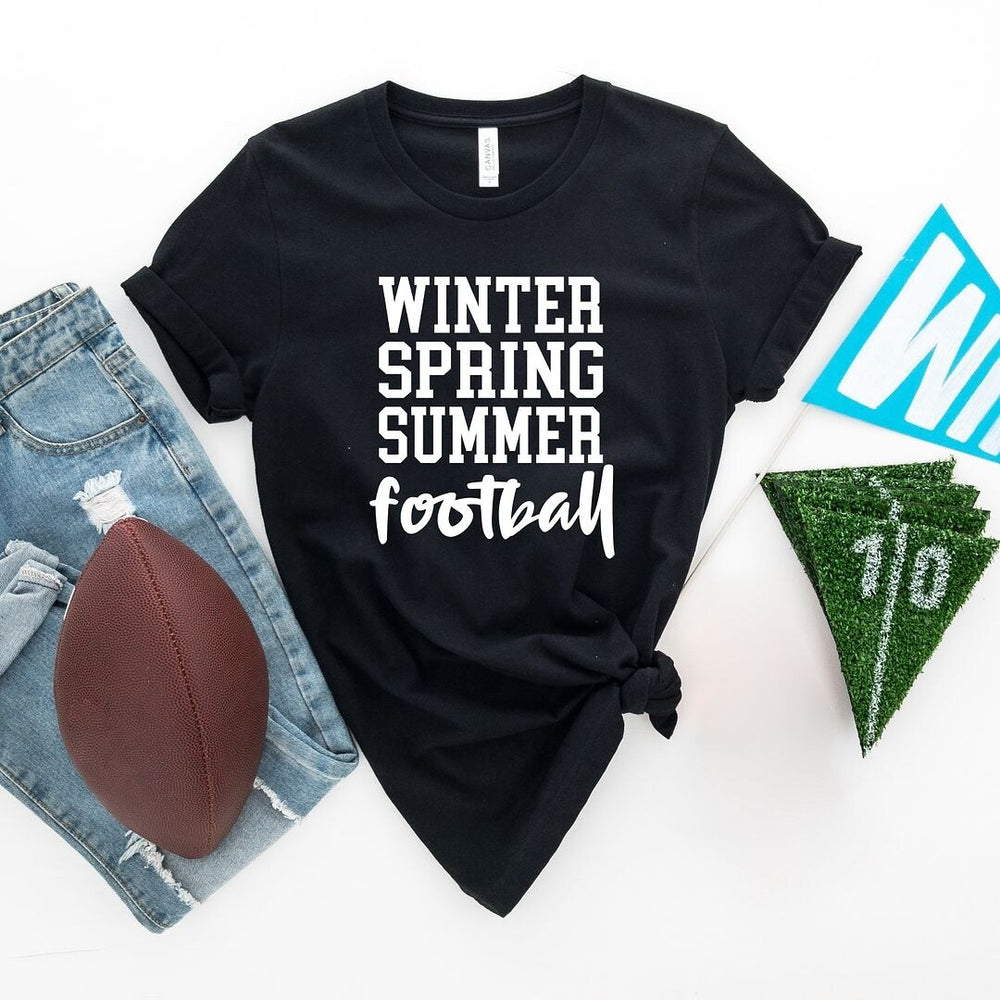 Winter Spring Summer Football Short Sleeve Tee