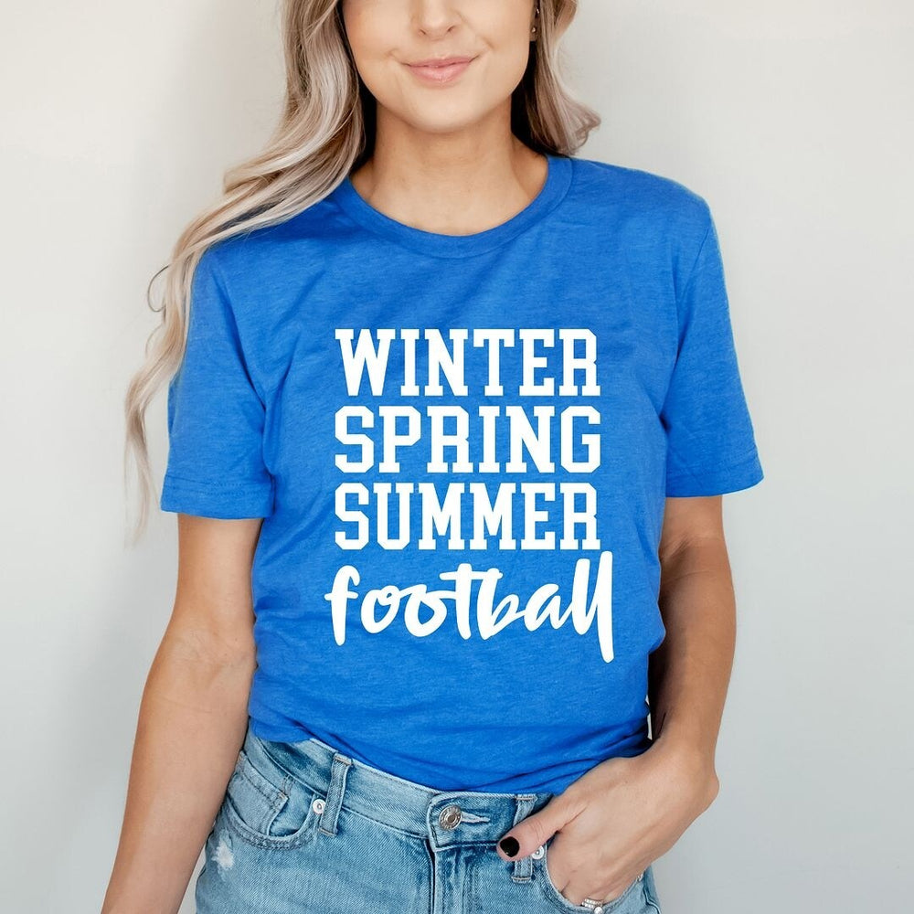 Winter Spring Summer Football Short Sleeve Tee