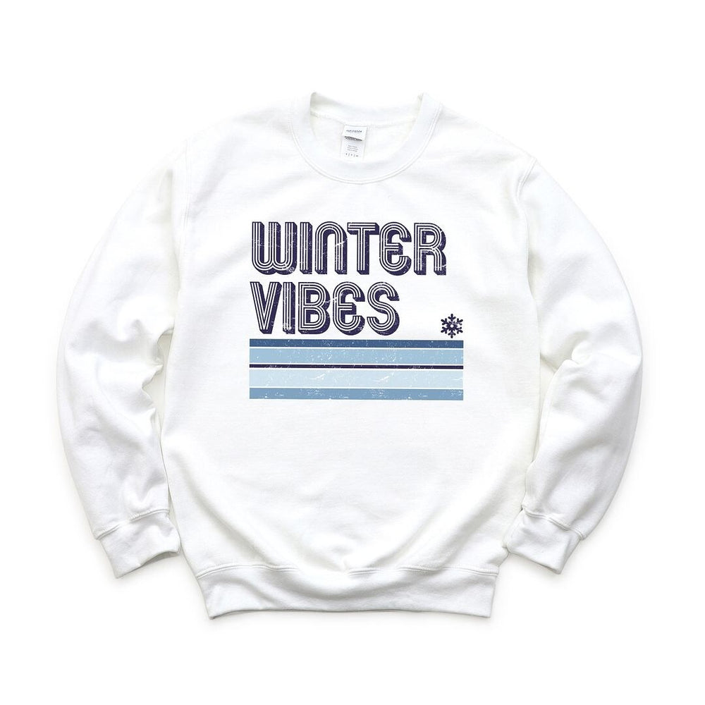 Winter Vibes Stripes Graphic Sweatshirt