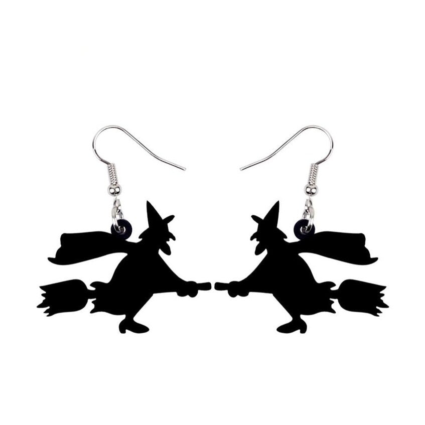 Witch Silhouette Drop Earrings