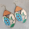 Wooden & Floral Marquis Drop Earrings