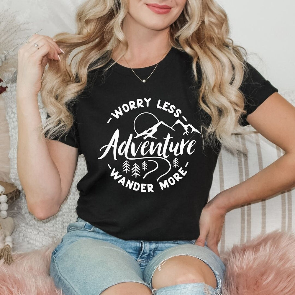 Worry Less Wander More Short Sleeve Crewnneck Tee