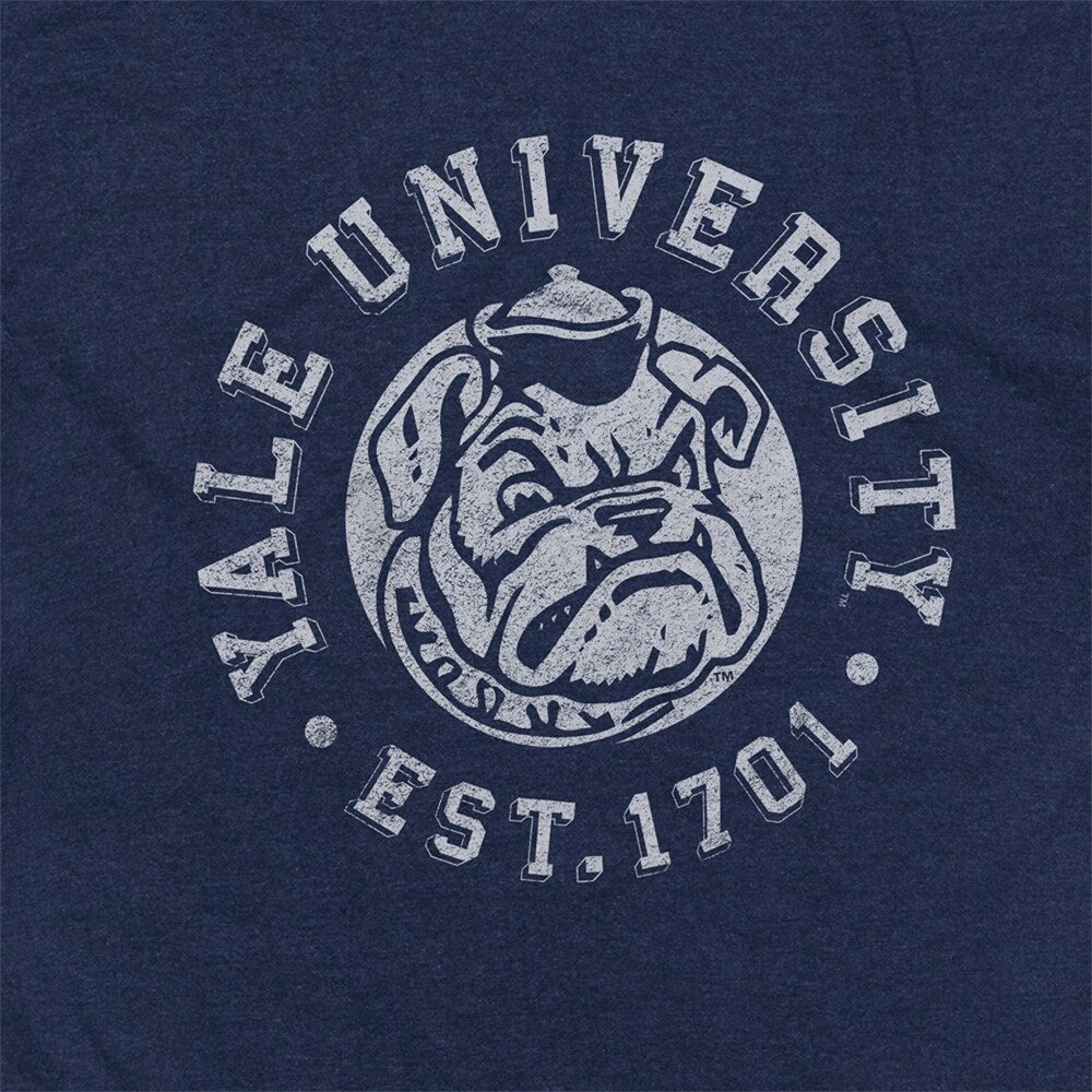 Yale University Classic Retro Stamp Logo Unisex Adult Heathered Premium T Shirt