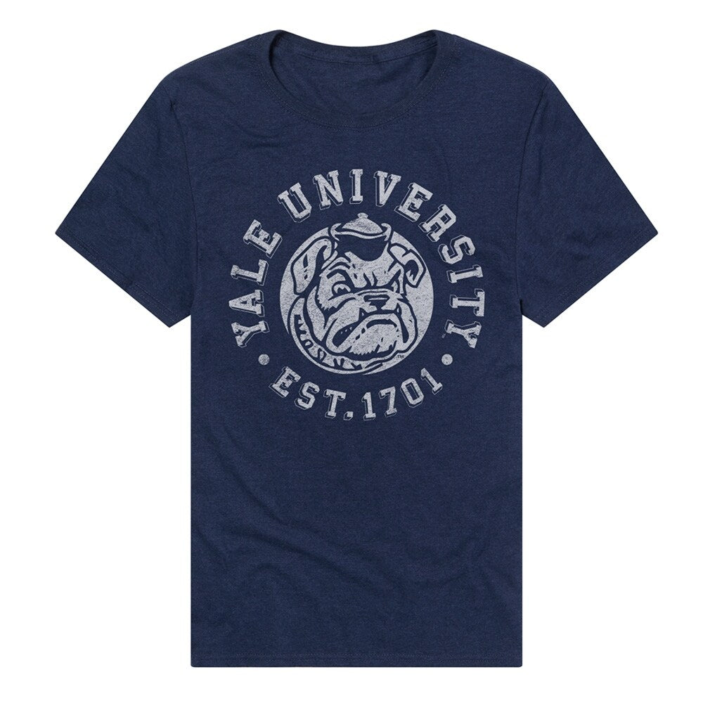 Yale University Classic Retro Stamp Logo Unisex Adult Heathered Premium T Shirt