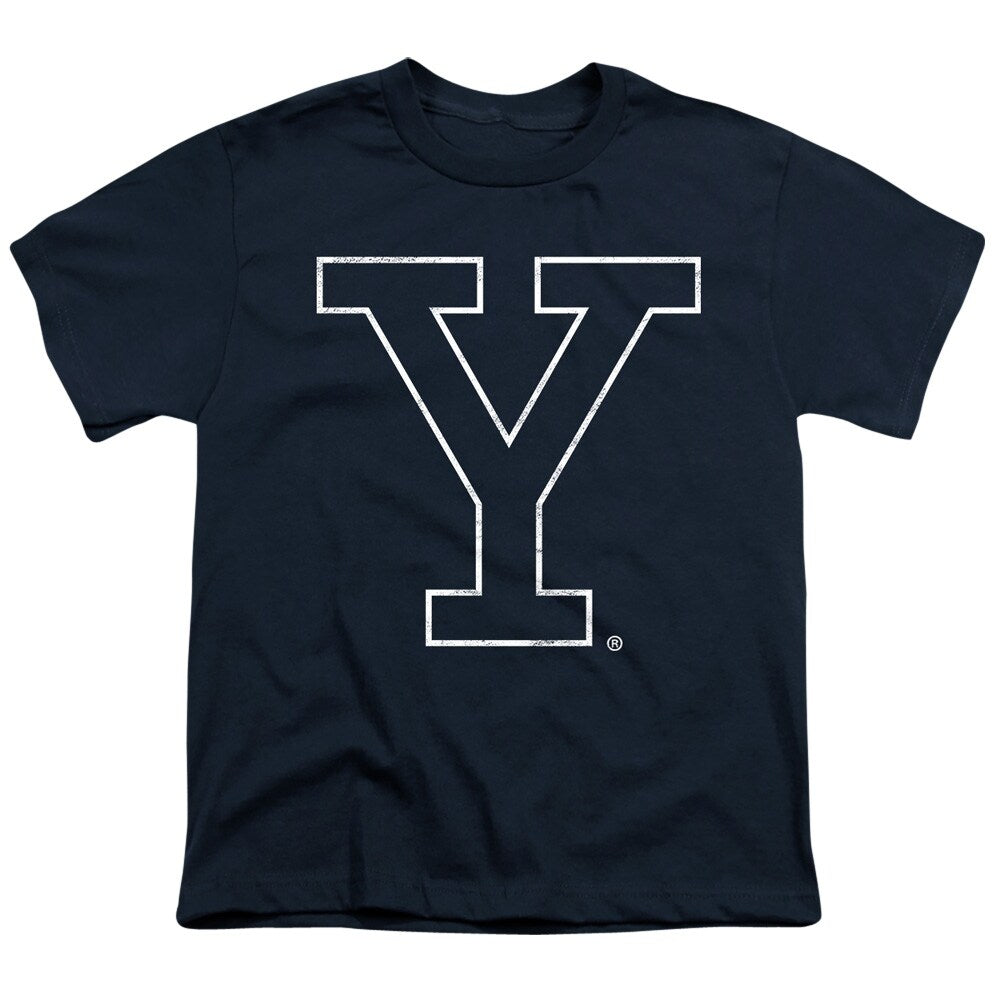 Yale University Distressed Primary Logo Kids T Shirt for Youth Boys and Girls