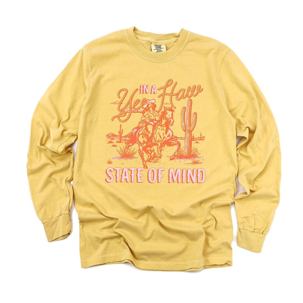 Yee Haw State Of Mind Garment Dyed Long Sleeve