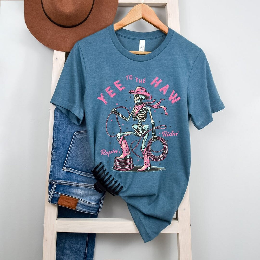 Yee To The Haw Skeleton Short Sleeve Crewnneck Tee