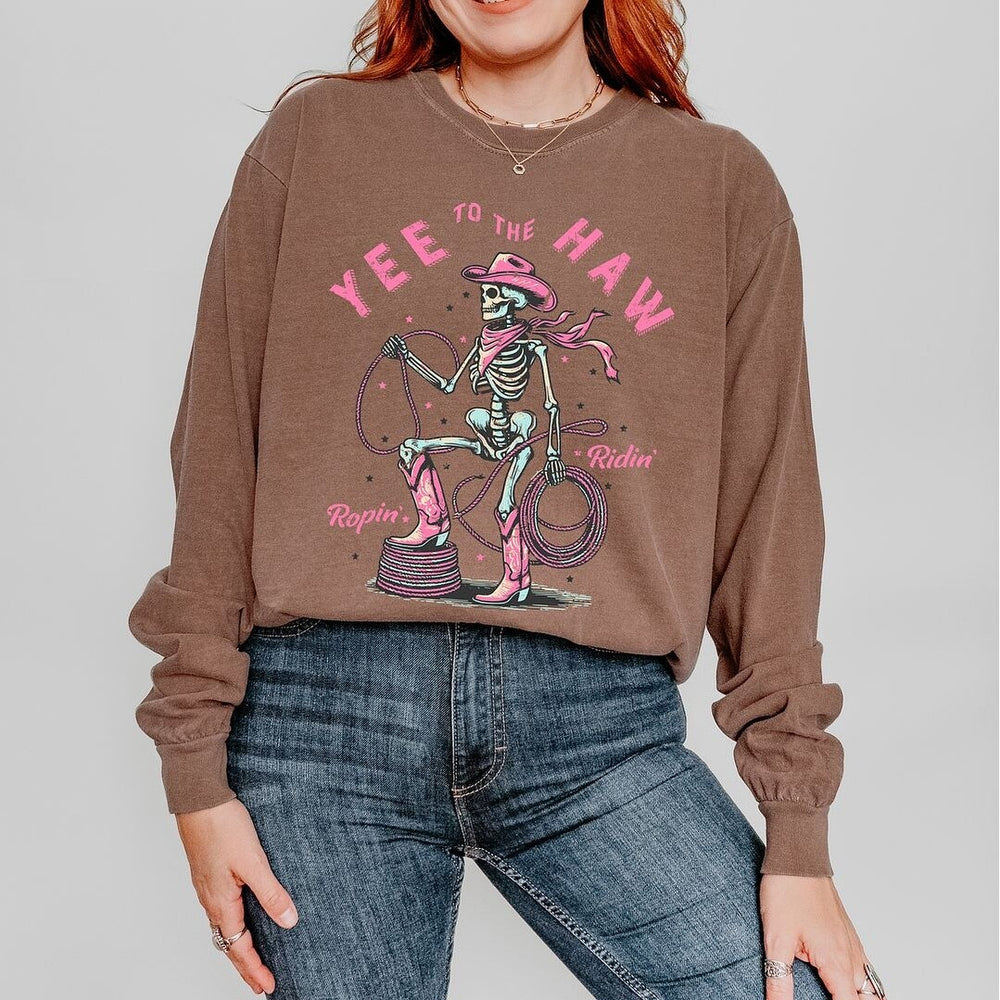 Yee to the Haw Skeleton Garment Dyed Long Sleeve