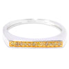 Yellow Diamond Sterling Silver Flat Top Stackable Ring