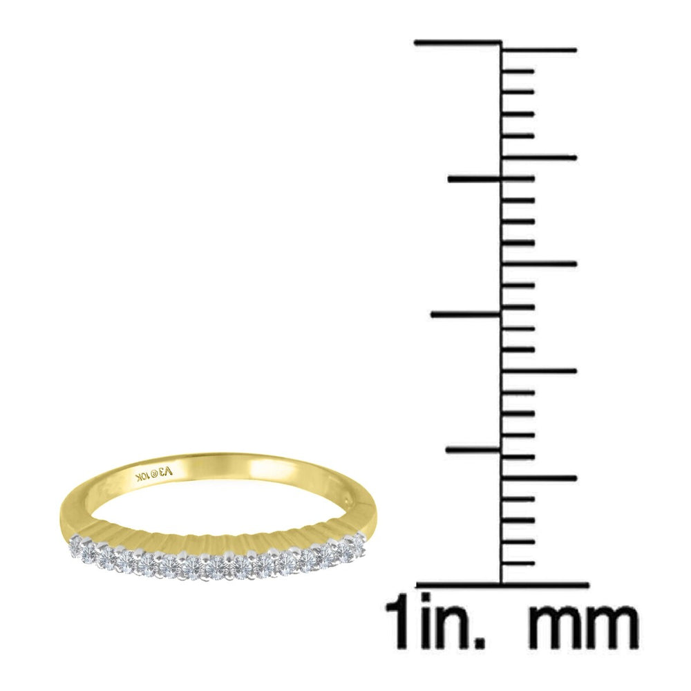 Yellow Gold Real White Diamond Stakable Band Ring