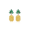 Yellow Green Crystal Pineapple Drop Earrings