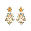 Yellow Green Crystal Statement Drop Earrings