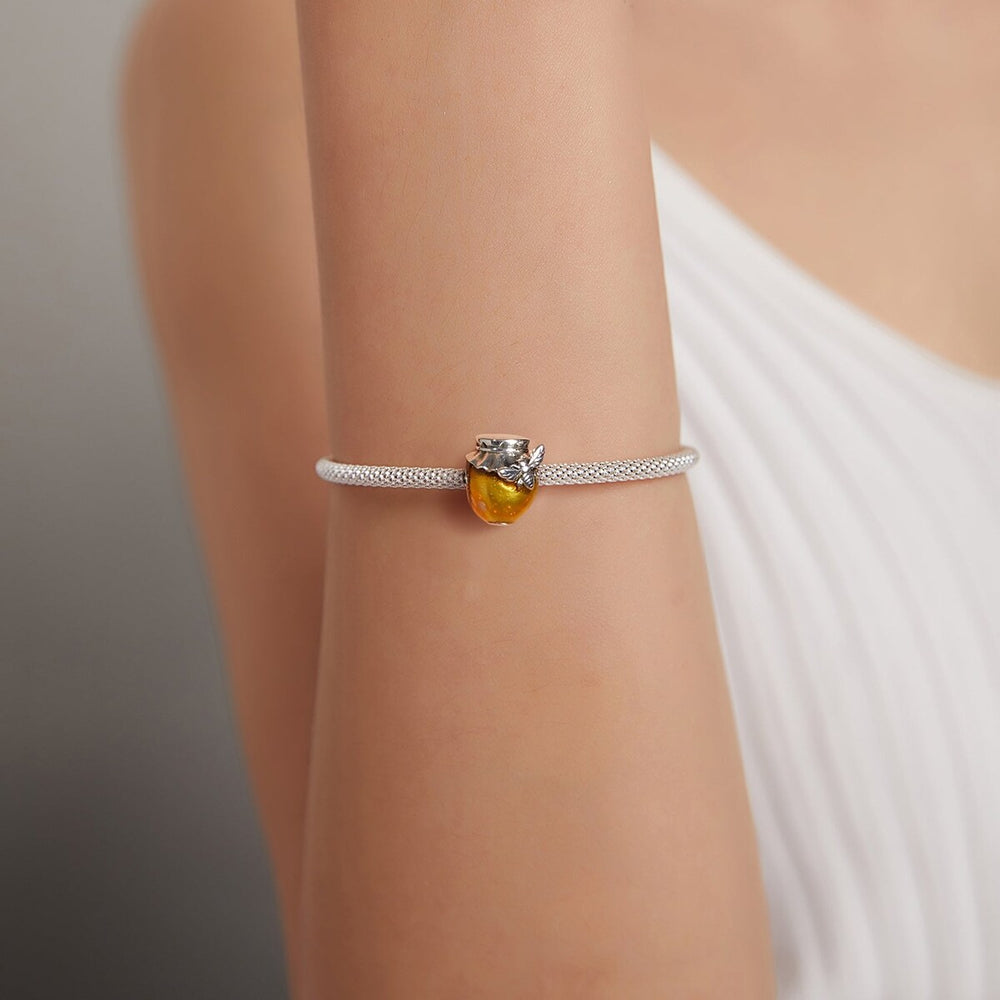 Yellow Sterling Silver Honey Pot & Bee Charm