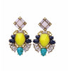 Yellow Turquoise Art Deco Drop Earrings