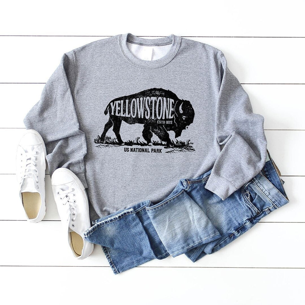 Yellowstone Bison Graphic Sweatshirt